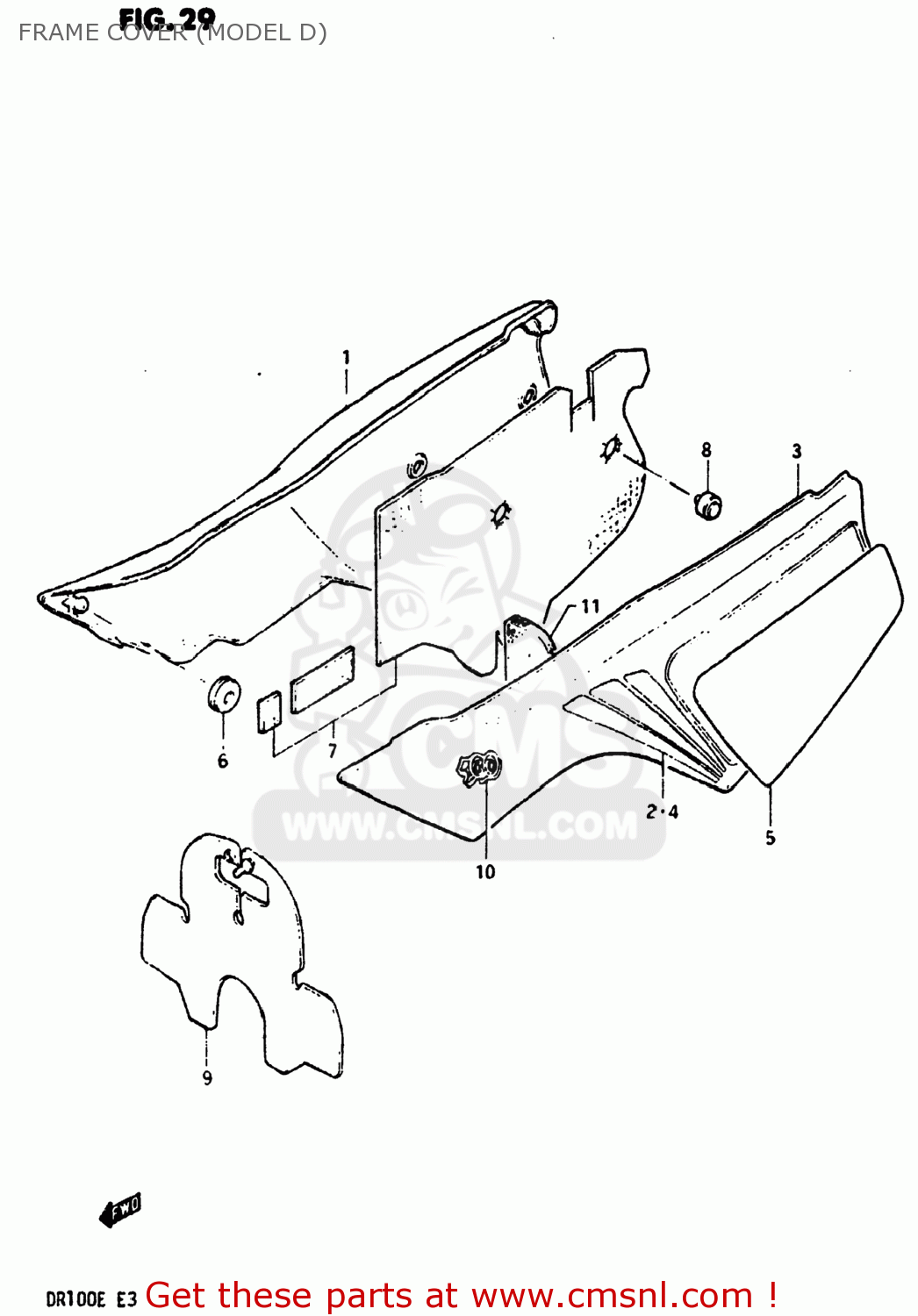 FRAME COVER (MODEL D) DR100 1983 (D) USA (E03)