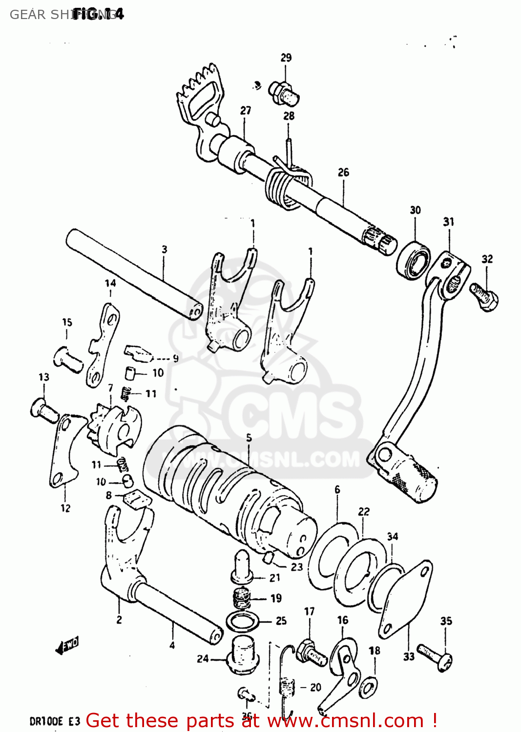 GEAR SHIFTING DR100 1983 (D) USA (E03)