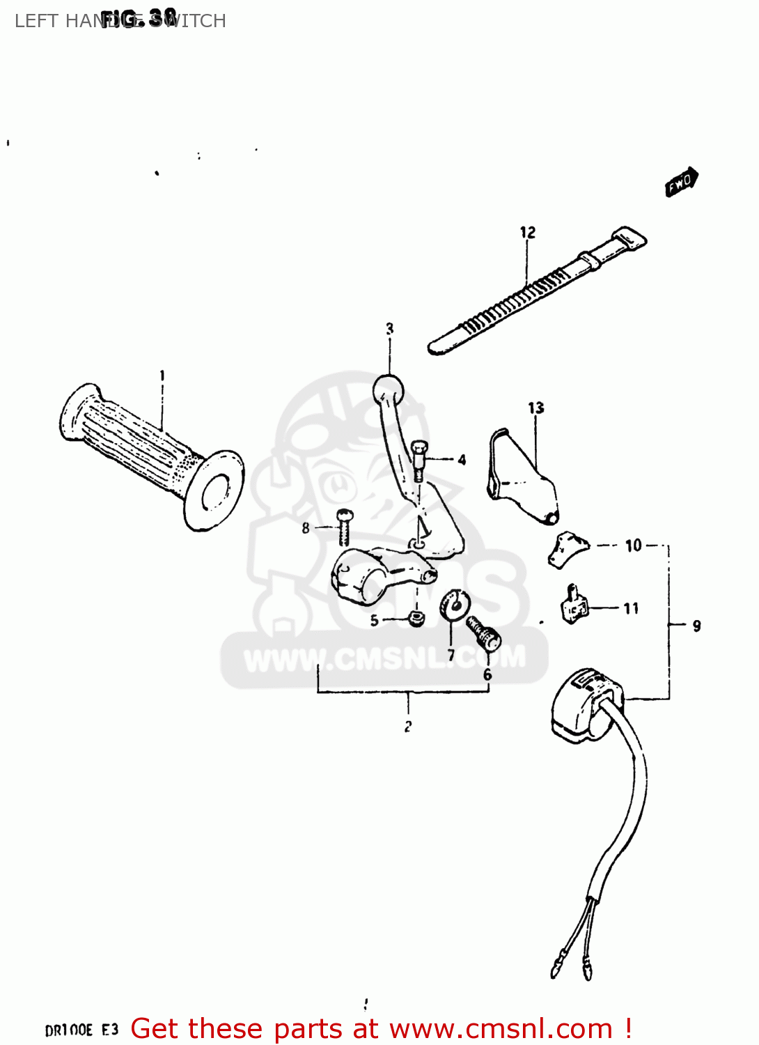 LEFT HANDLE SWITCH DR100 1983 (D) USA (E03)