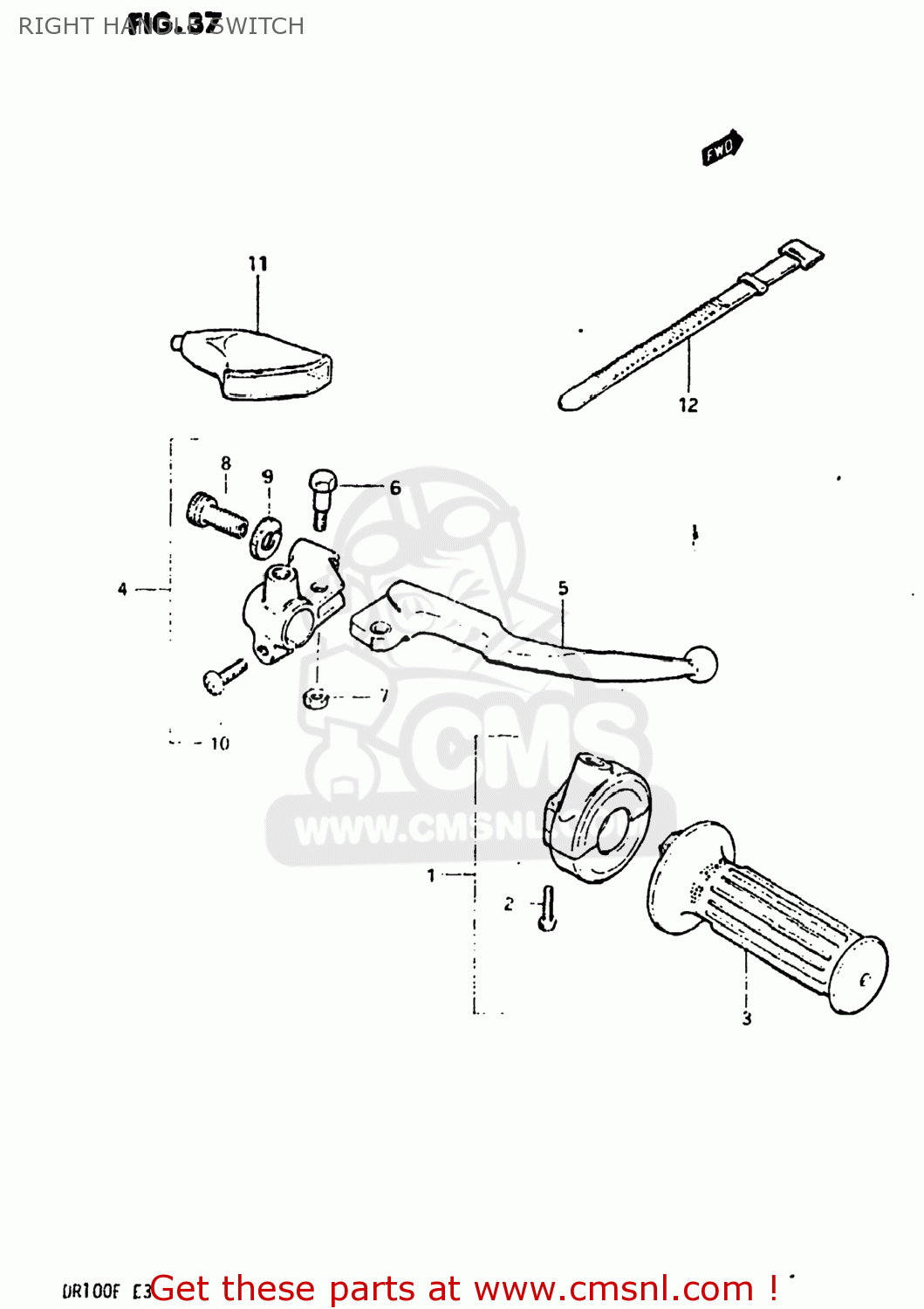 RIGHT HANDLE SWITCH DR100 1983 (D) USA (E03)
