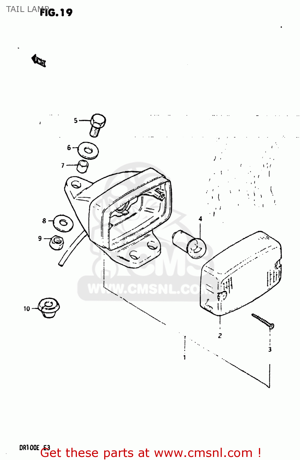 TAIL LAMP DR100 1983 (D) USA (E03)
