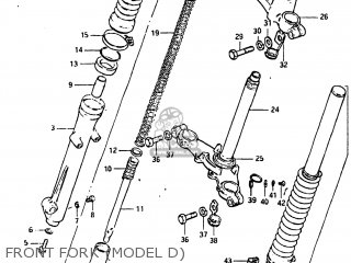 FRONT FORK (MODEL D) - DR100 1983 (D) USA (E03)