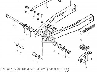 REAR SWINGING ARM (MODEL D) - DR100 1983 (D) USA (E03)