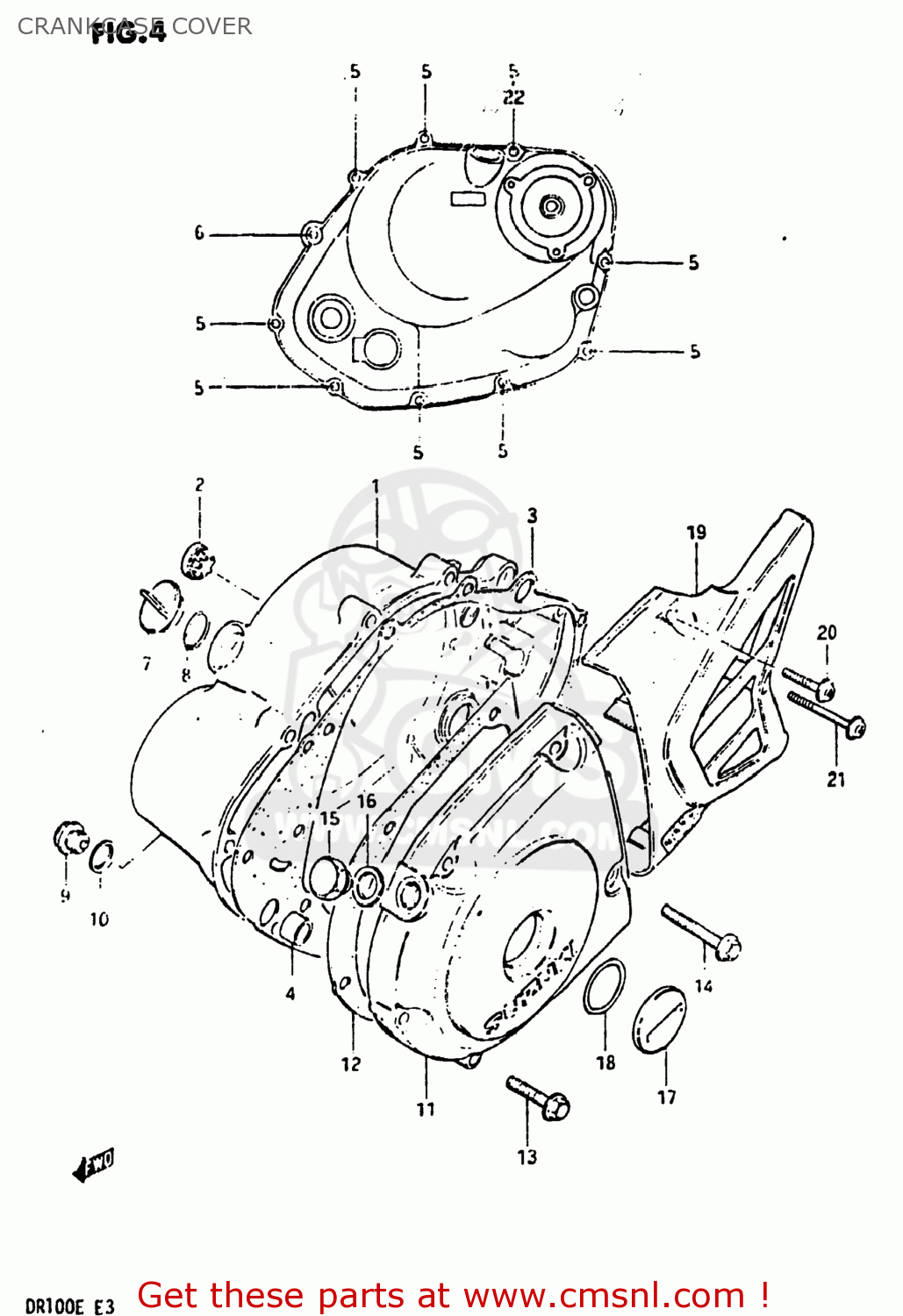 CRANKCASE COVER DR100 1984 (E) USA (E03)