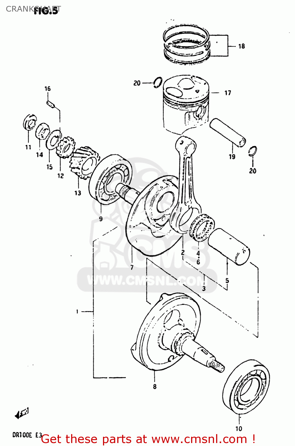 CRANKSHAFT DR100 1984 (E) USA (E03)