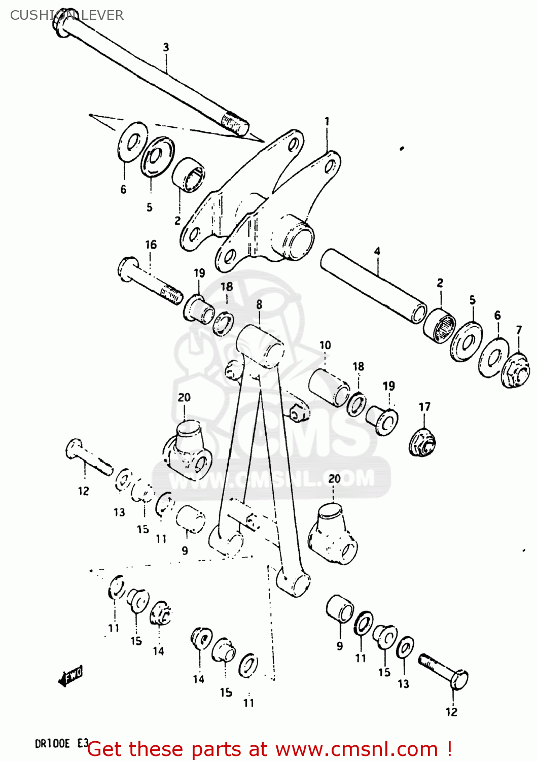 CUSHION LEVER DR100 1984 (E) USA (E03)