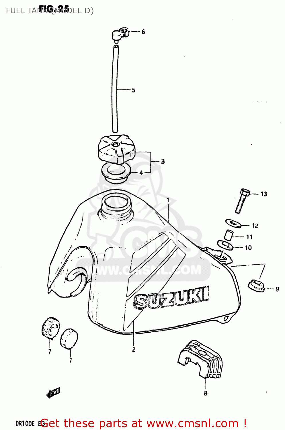 FUEL TANK (MODEL D) DR100 1984 (E) USA (E03)