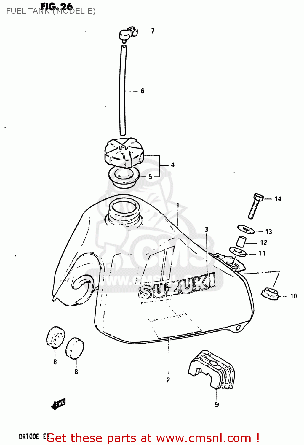 FUEL TANK (MODEL E) DR100 1984 (E) USA (E03)