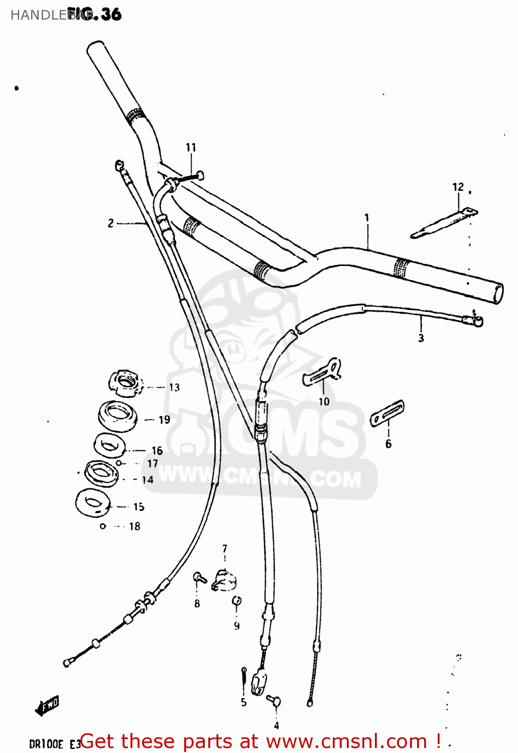 HANDLEBAR DR100 1984 (E) USA (E03)