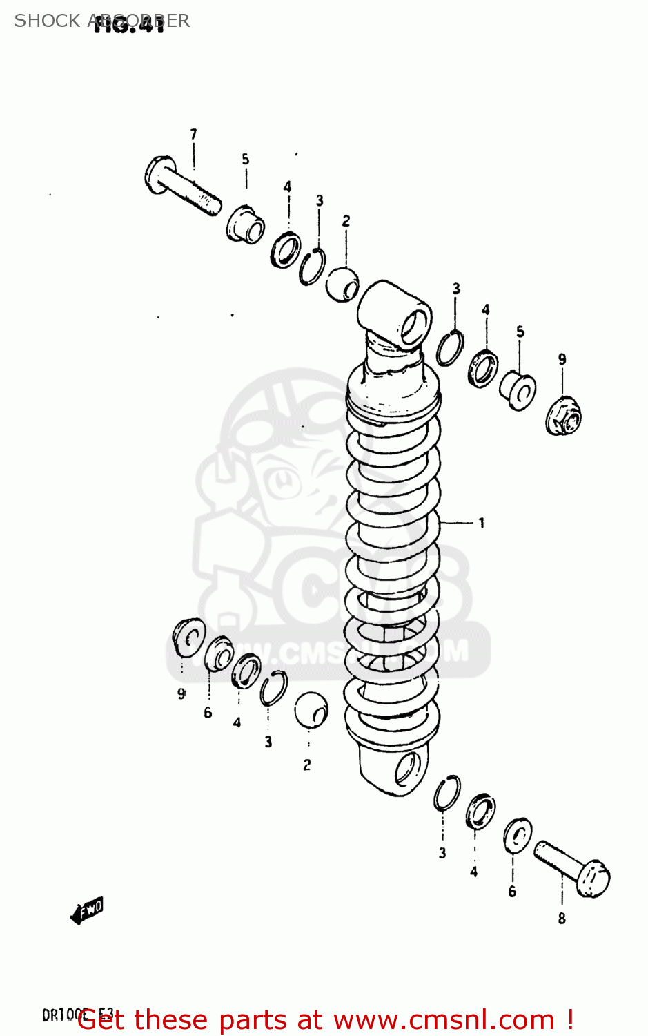 SHOCK ABSORBER DR100 1984 (E) USA (E03)