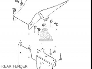 REAR FENDER - DR100 1985 (F) USA (E03)