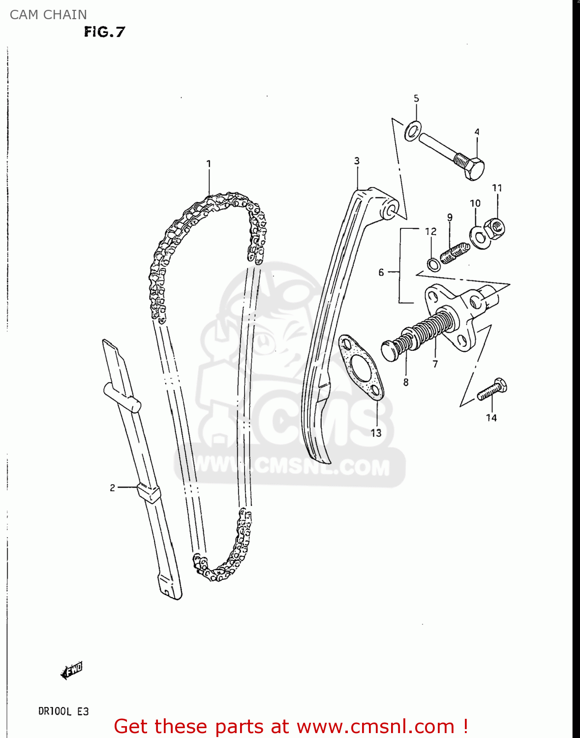 CAM CHAIN DR100 1986 (G) USA (E03)