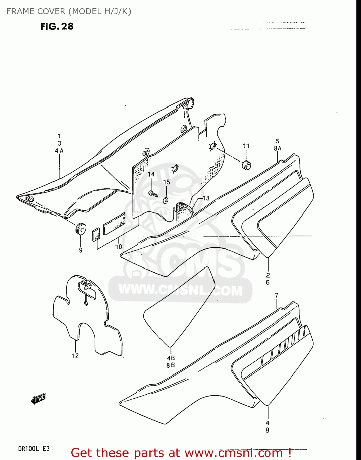 FRAME COVER (MODEL H/J/K) DR100 1986 (G) USA (E03)