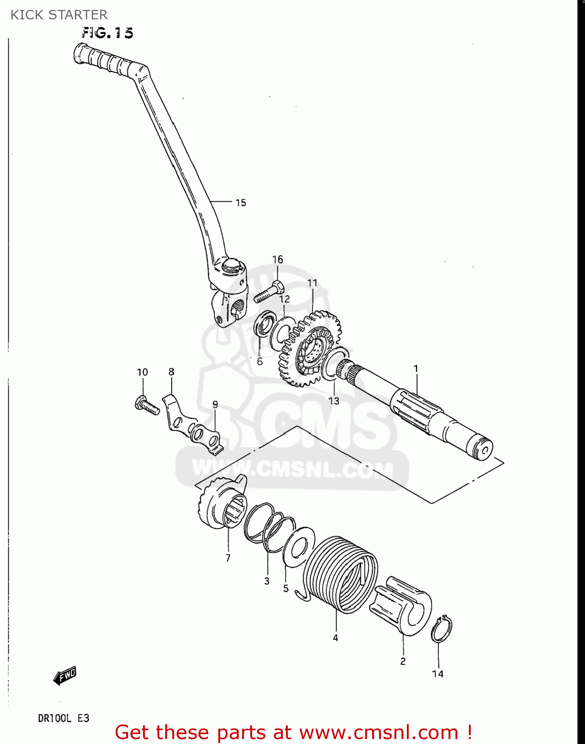 KICK STARTER DR100 1986 (G) USA (E03)