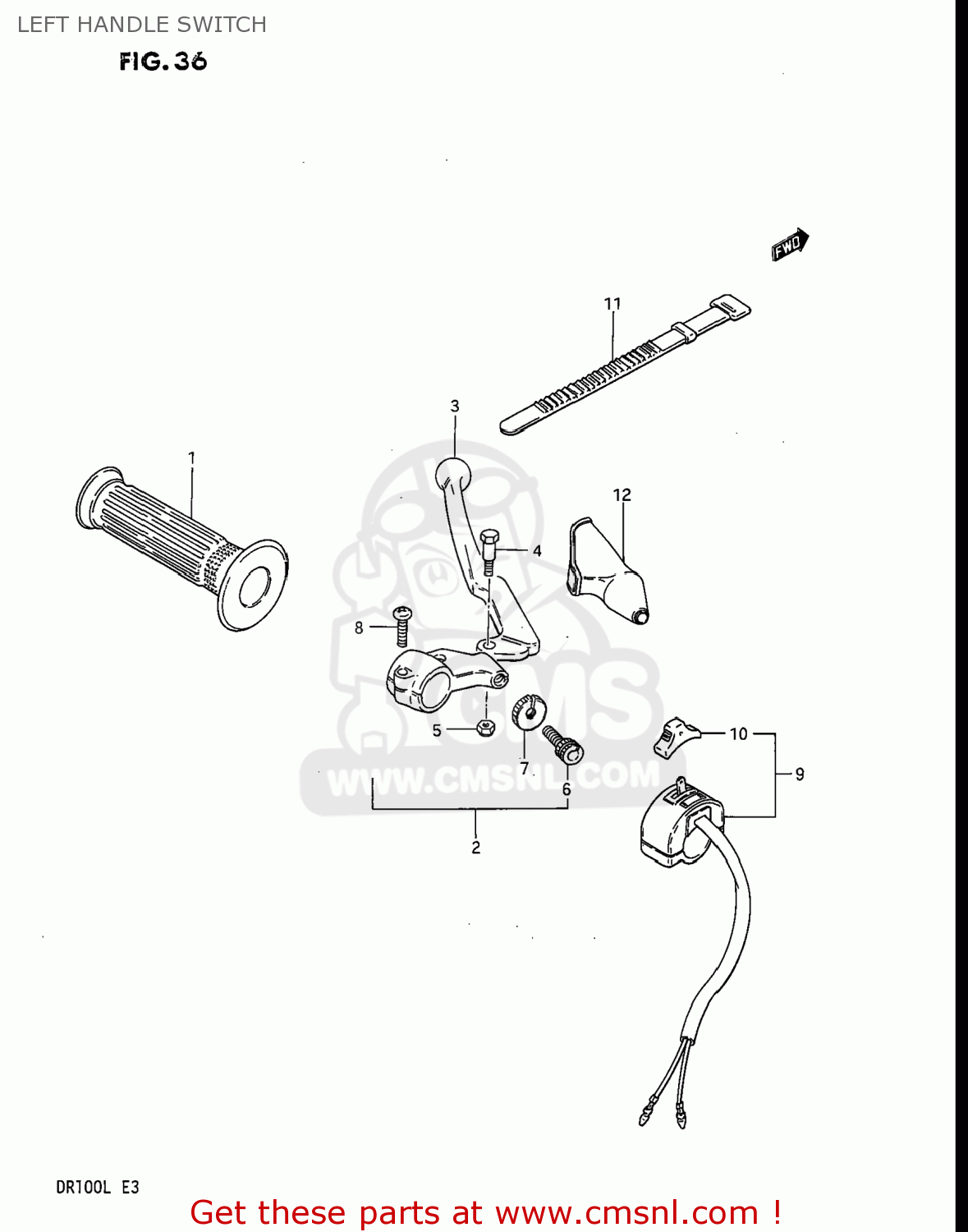 LEFT HANDLE SWITCH DR100 1986 (G) USA (E03)