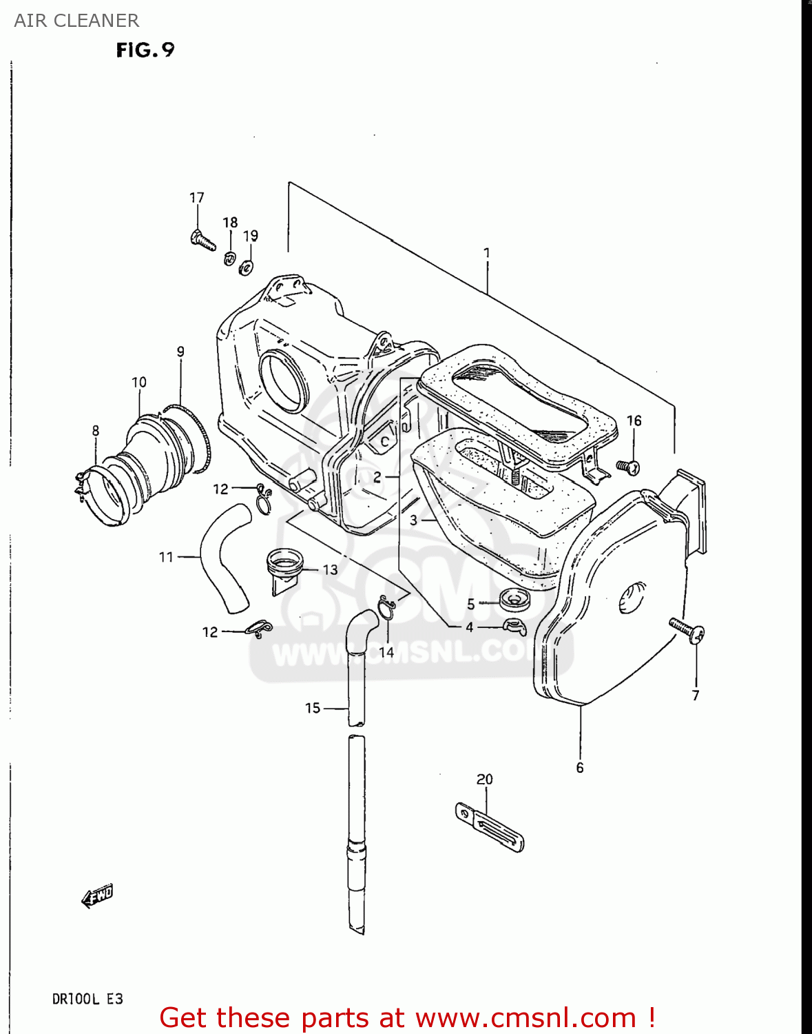 AIR CLEANER DR100 1987 (H) USA (E03)