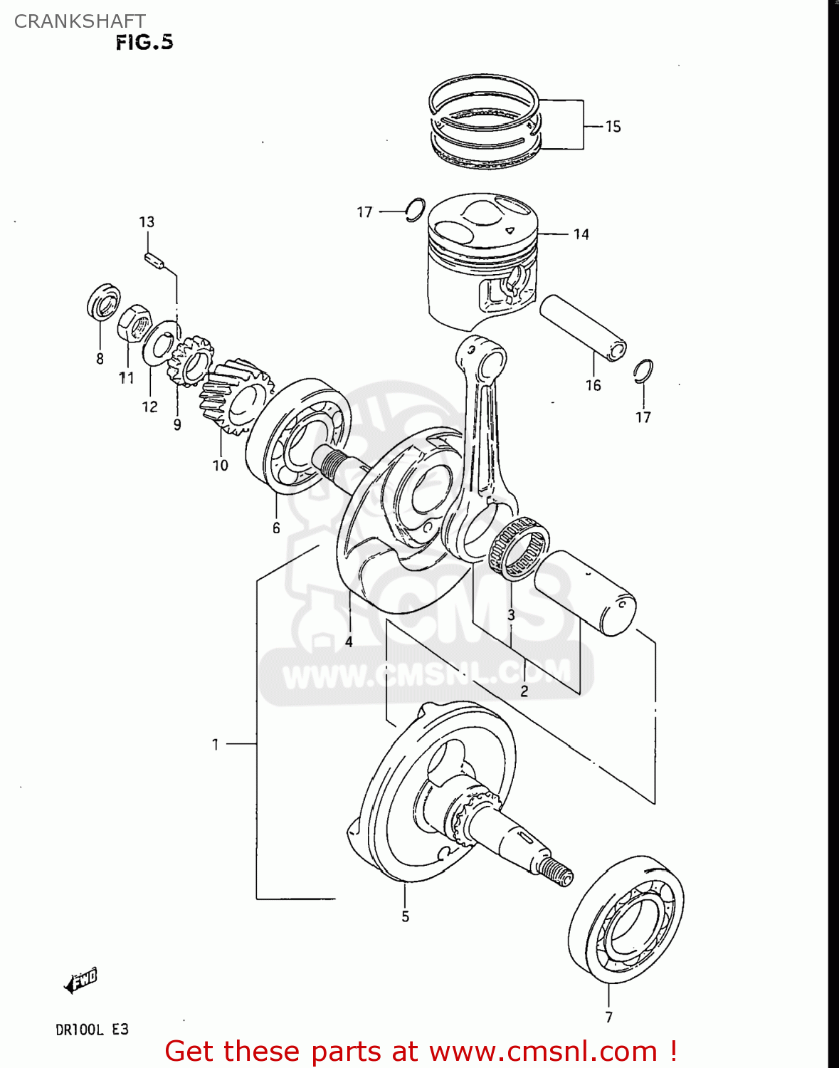 CRANKSHAFT DR100 1987 (H) USA (E03)