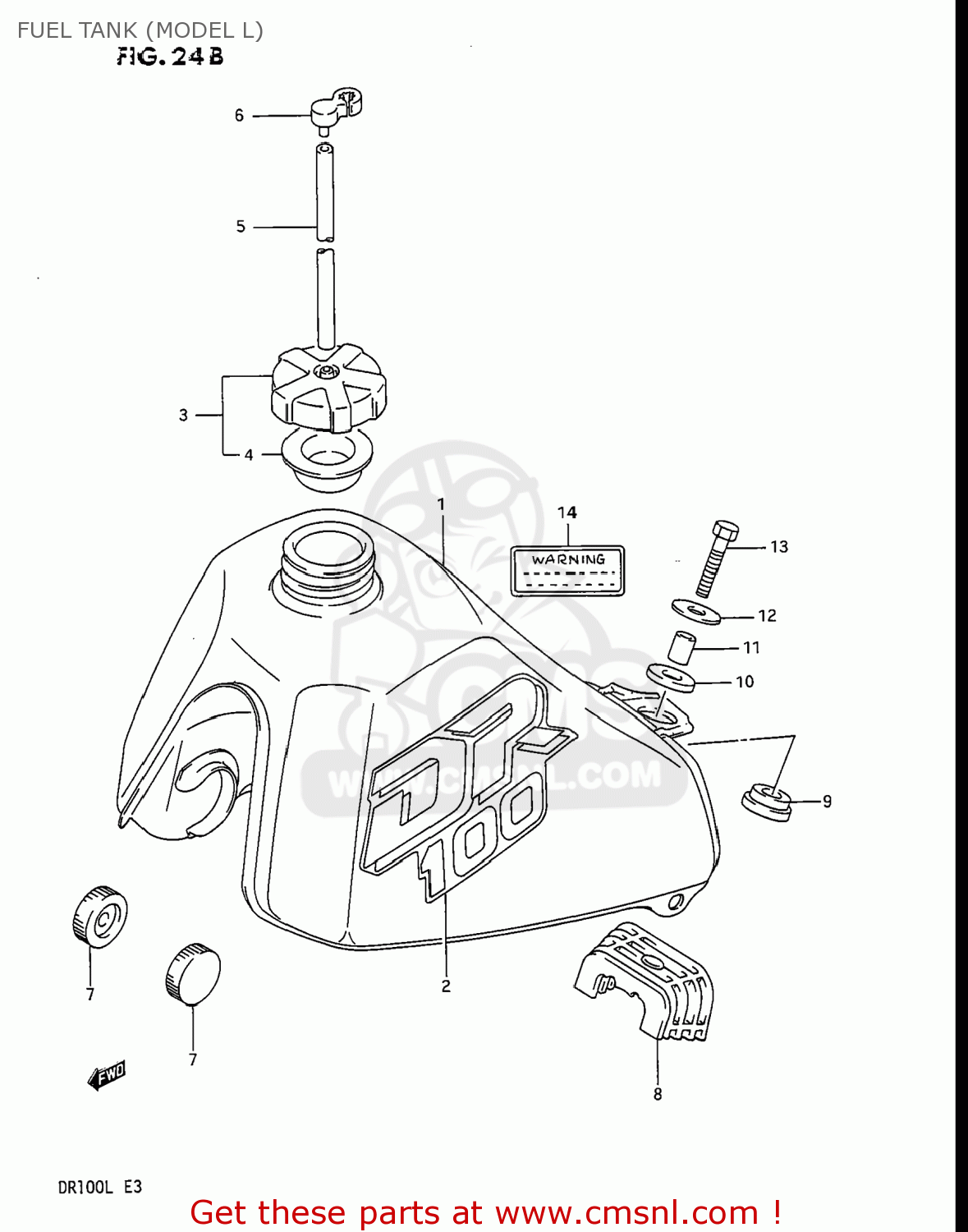 FUEL TANK (MODEL L) DR100 1988 (J) USA (E03)