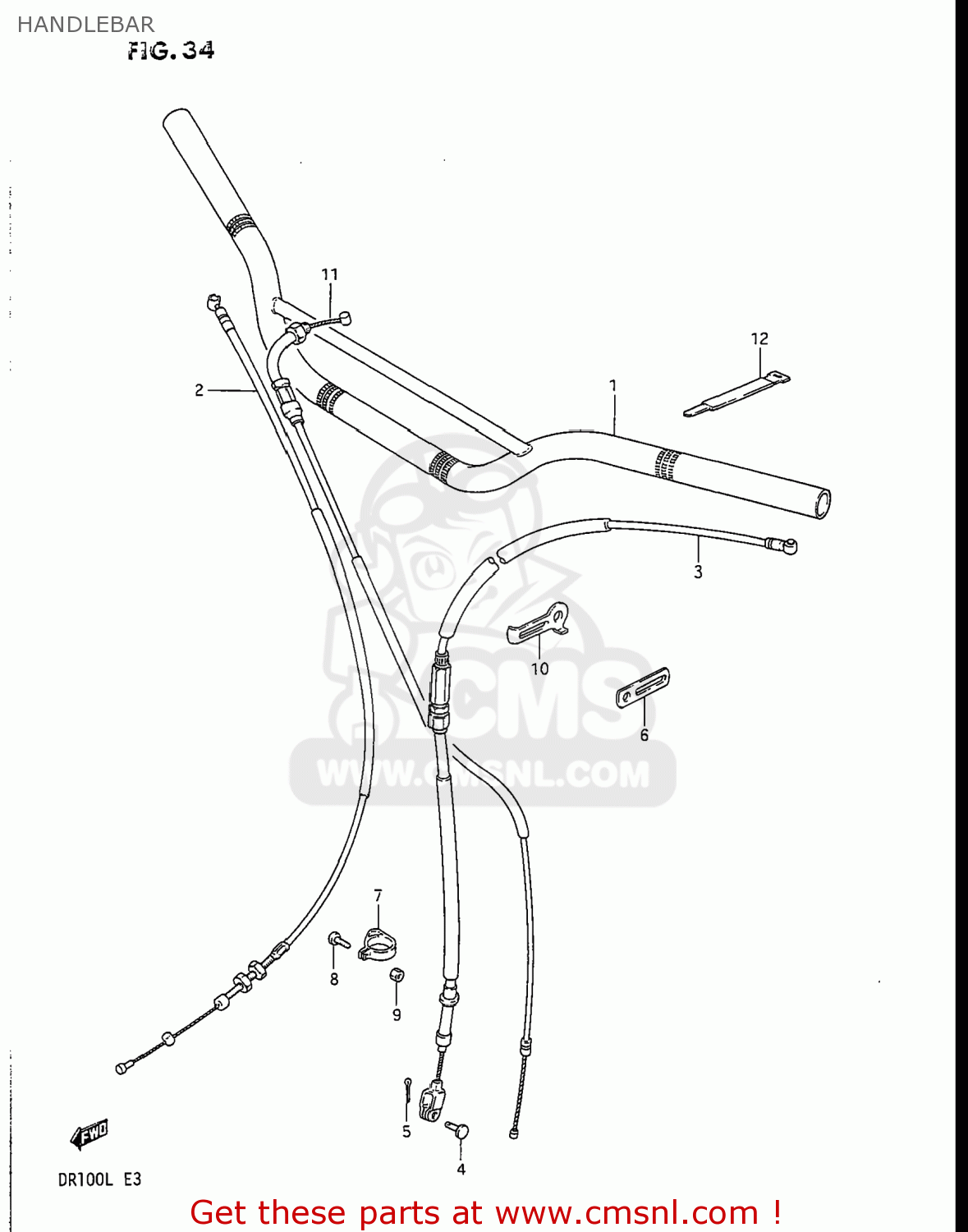 HANDLEBAR DR100 1988 (J) USA (E03)