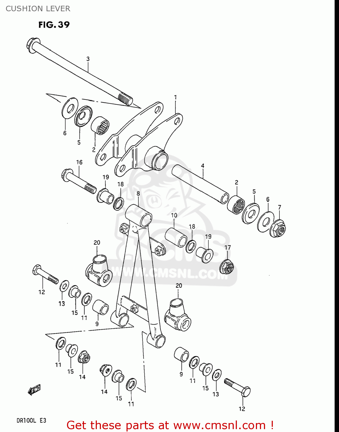 CUSHION LEVER DR100 1989 (K) USA (E03)