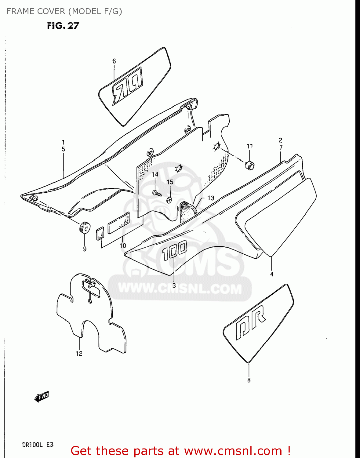 FRAME COVER (MODEL F/G) DR100 1989 (K) USA (E03)