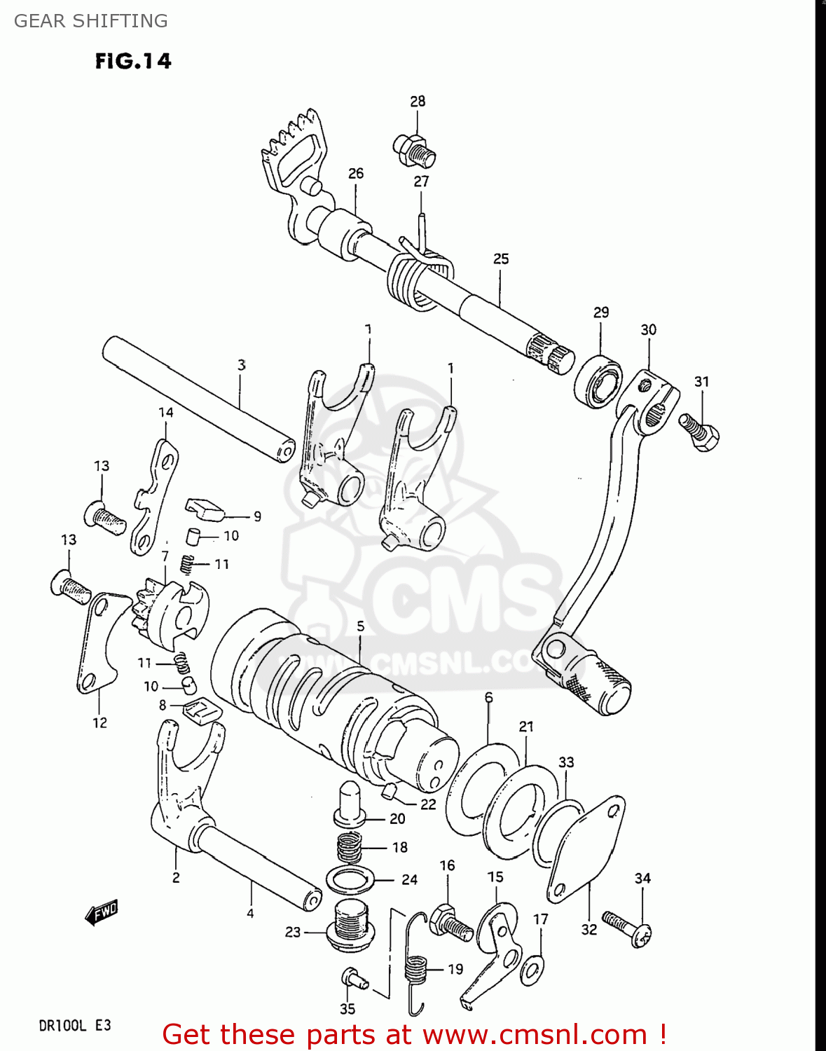 GEAR SHIFTING DR100 1989 (K) USA (E03)