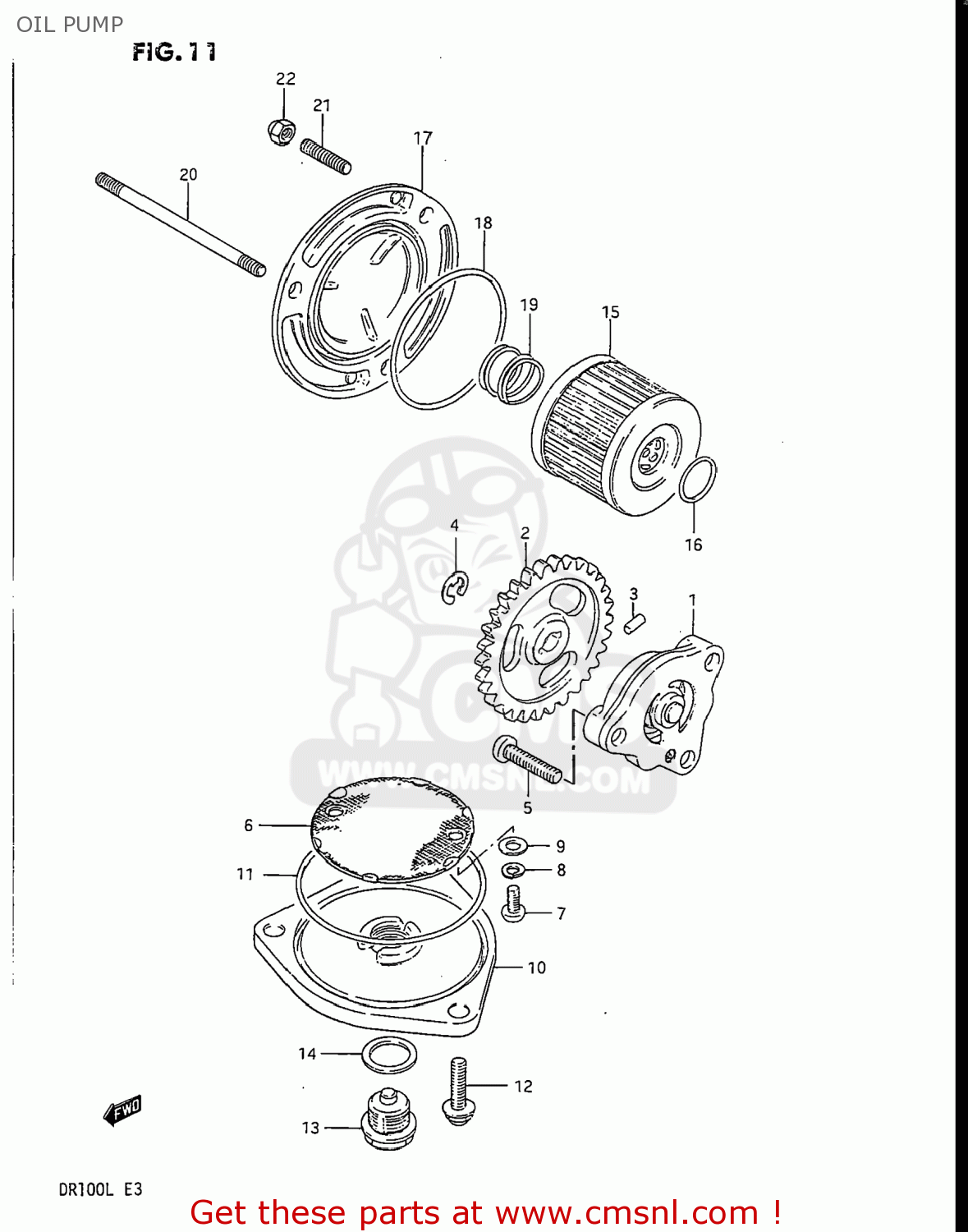 OIL PUMP DR100 1989 (K) USA (E03)