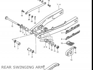 REAR SWINGING ARM - DR100 1989 (K) USA (E03)