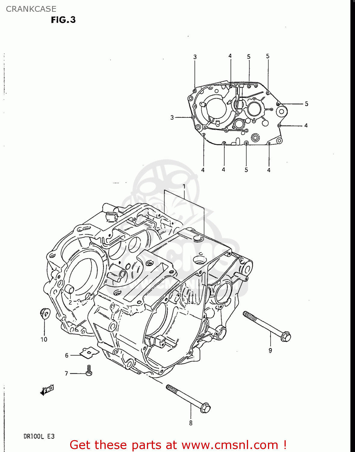 CRANKCASE DR100 1990 (L) USA (E03)