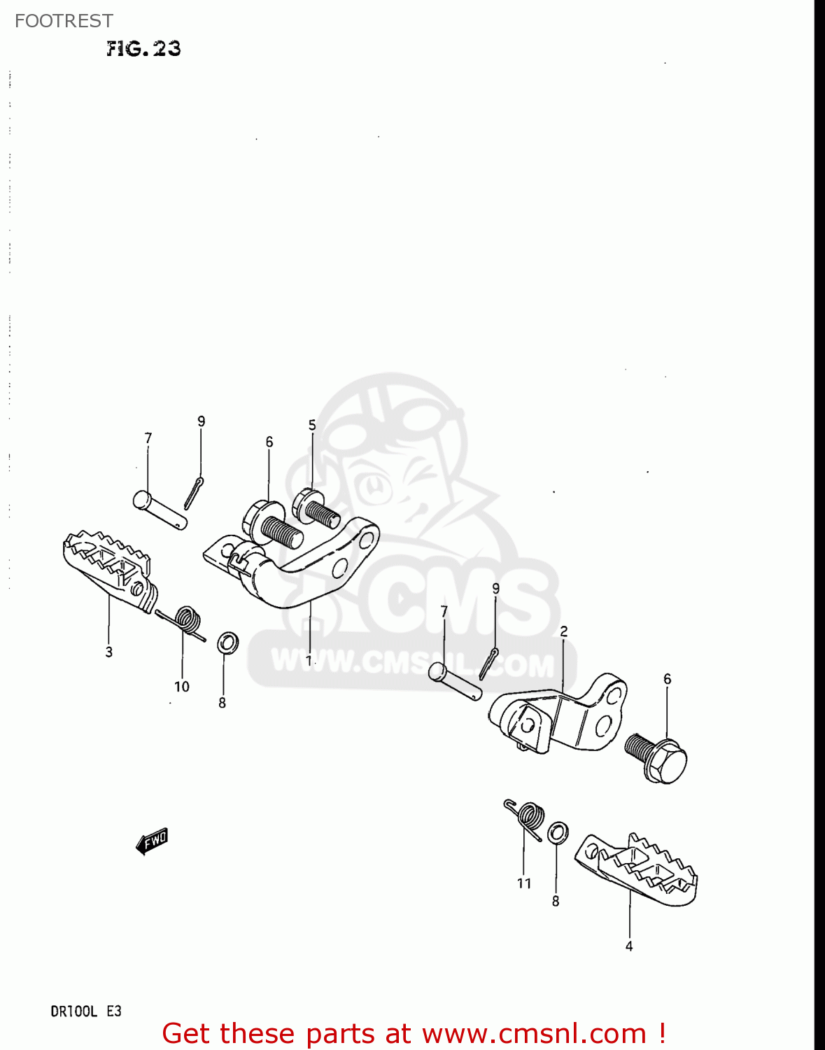 FOOTREST DR100 1990 (L) USA (E03)