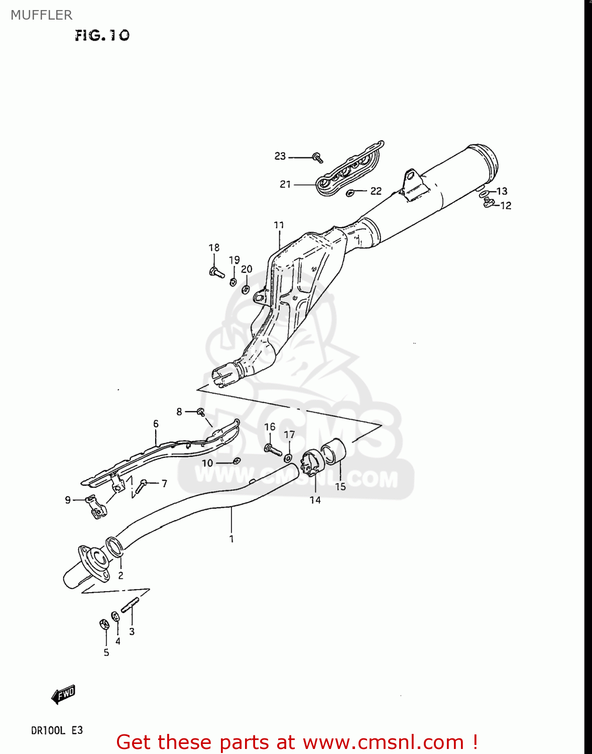 MUFFLER DR100 1990 (L) USA (E03)