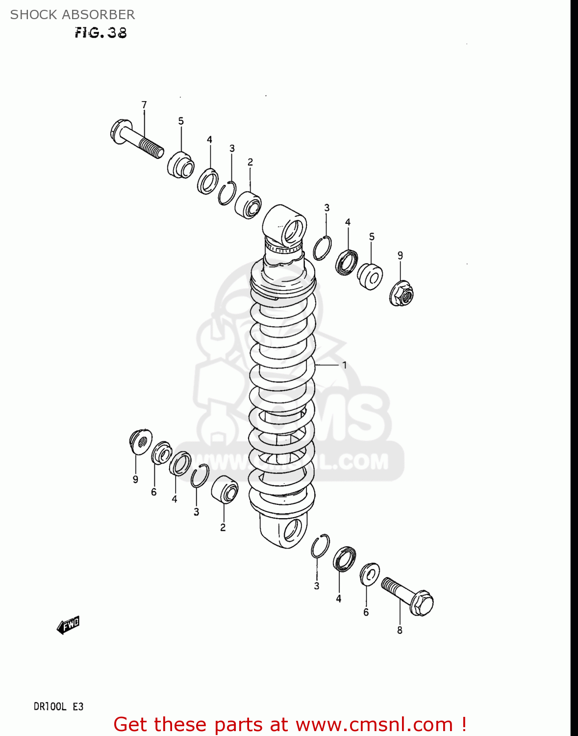 SHOCK ABSORBER DR100 1990 (L) USA (E03)