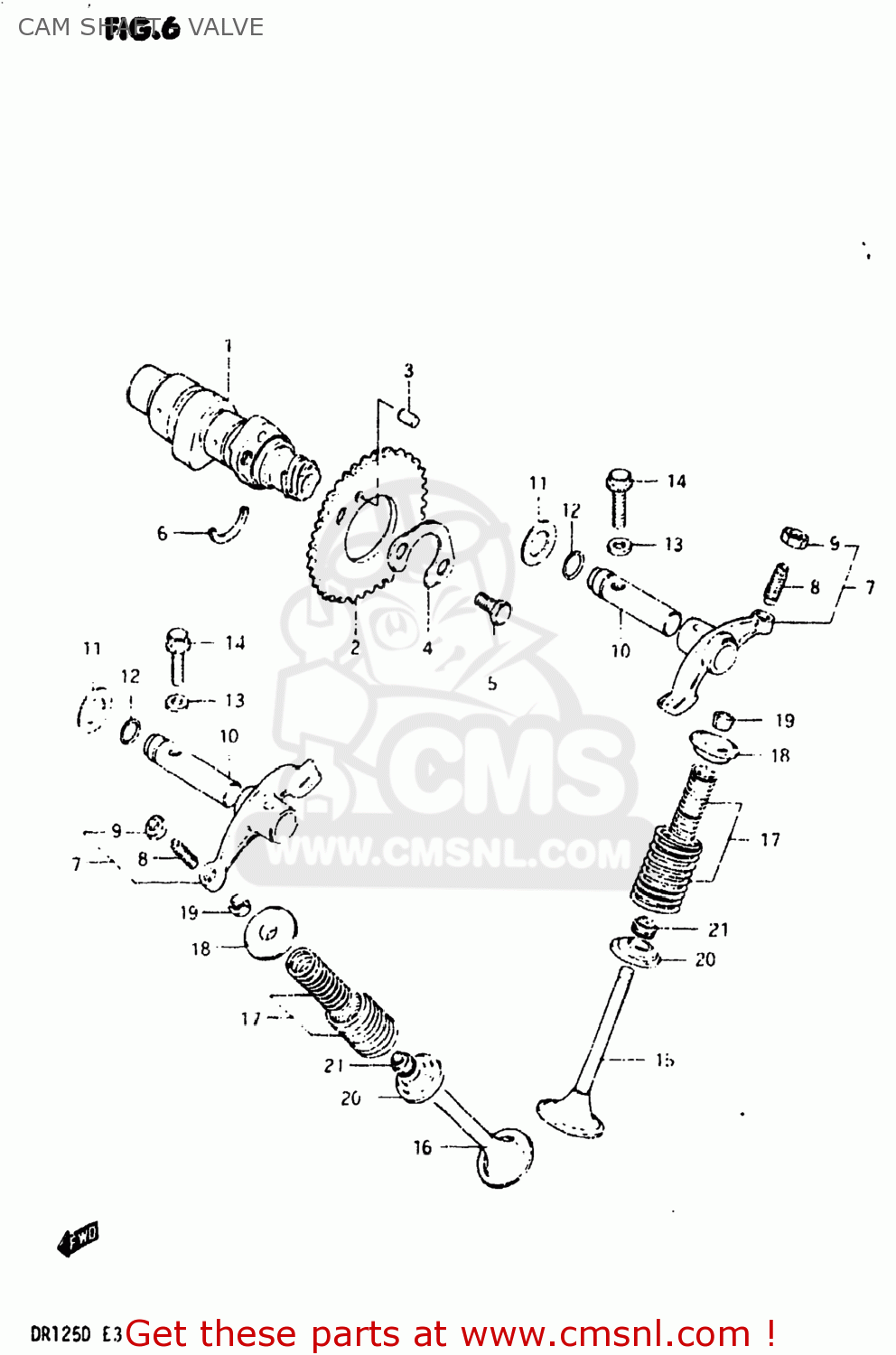 CAM SHAFT - VALVE DR125 1982 (Z) USA (E03)