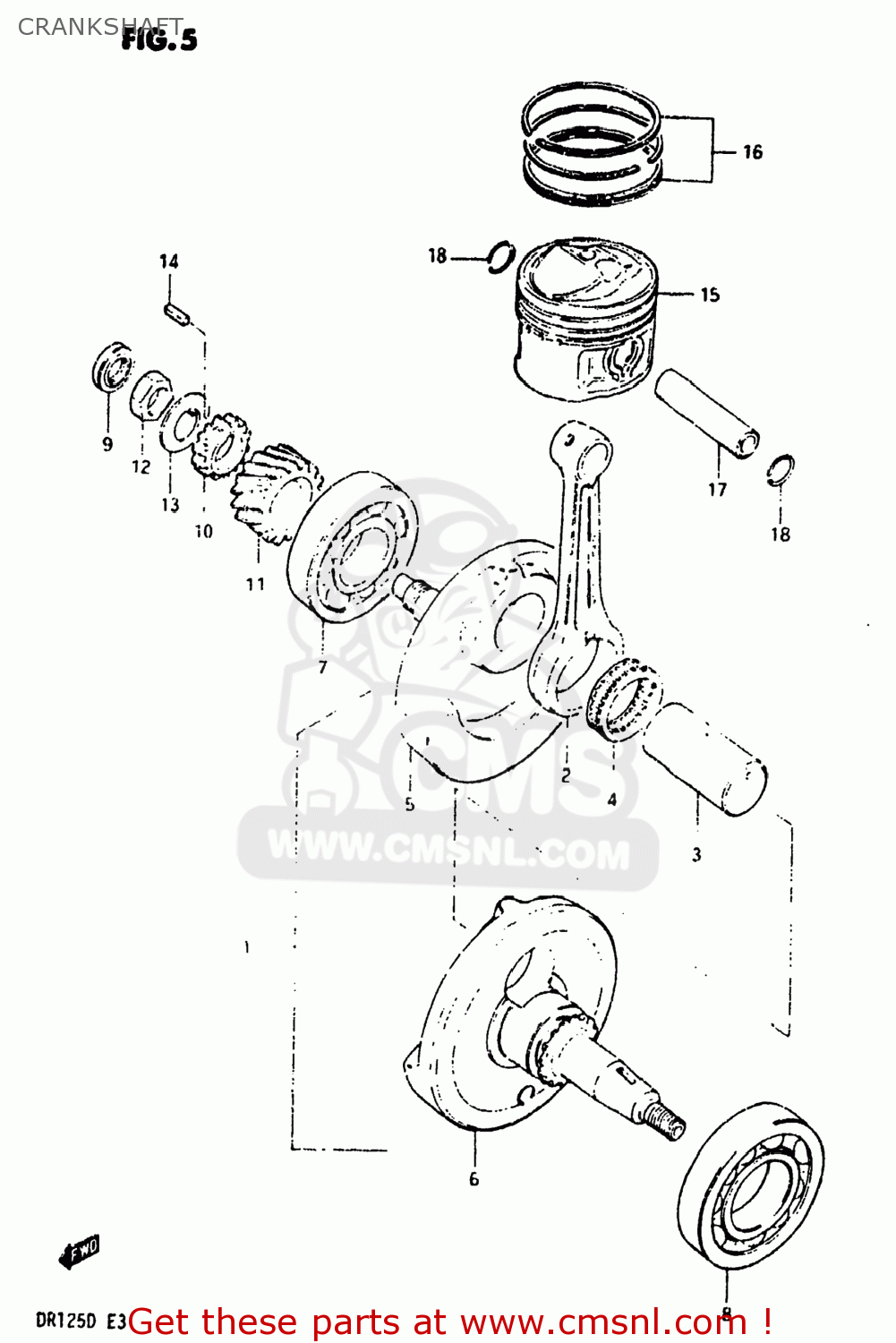 CRANKSHAFT DR125 1982 (Z) USA (E03)