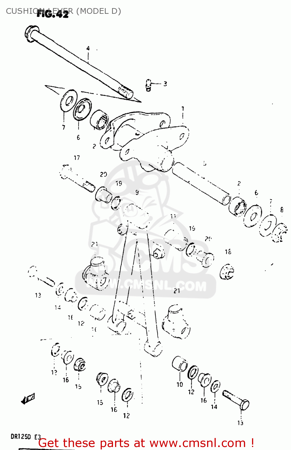 CUSHION LEVER (MODEL D) DR125 1982 (Z) USA (E03)