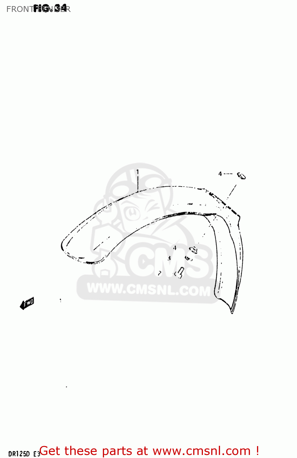 FRONT FENDER DR125 1982 (Z) USA (E03)