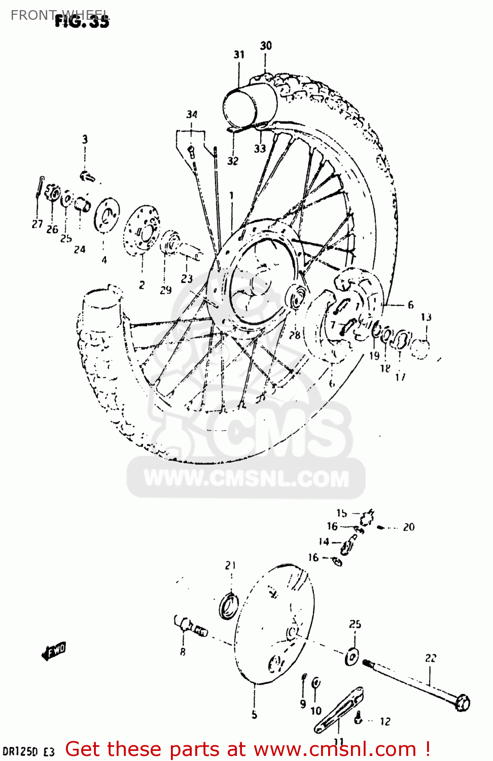 FRONT WHEEL DR125 1982 (Z) USA (E03)