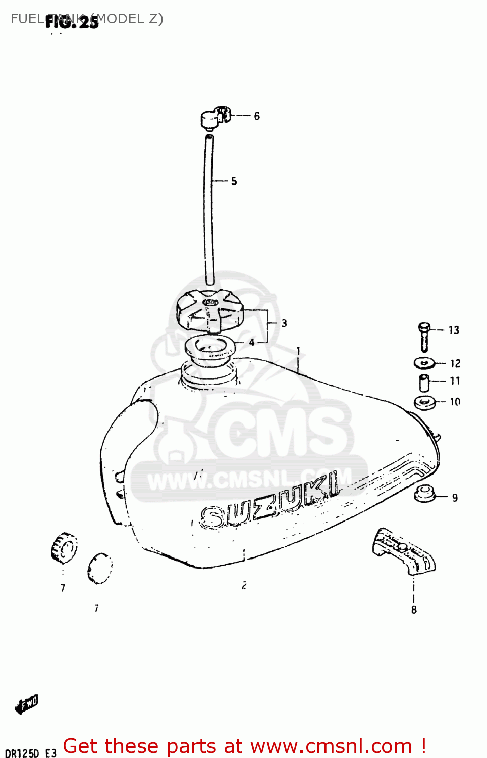 FUEL TANK (MODEL Z) DR125 1982 (Z) USA (E03)