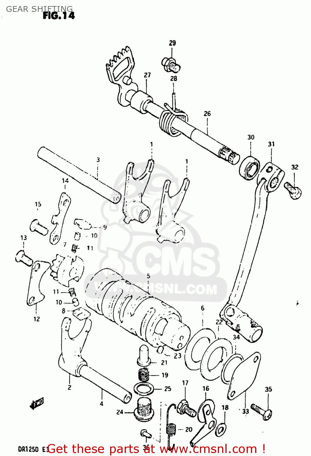GEAR SHIFTING DR125 1982 (Z) USA (E03)