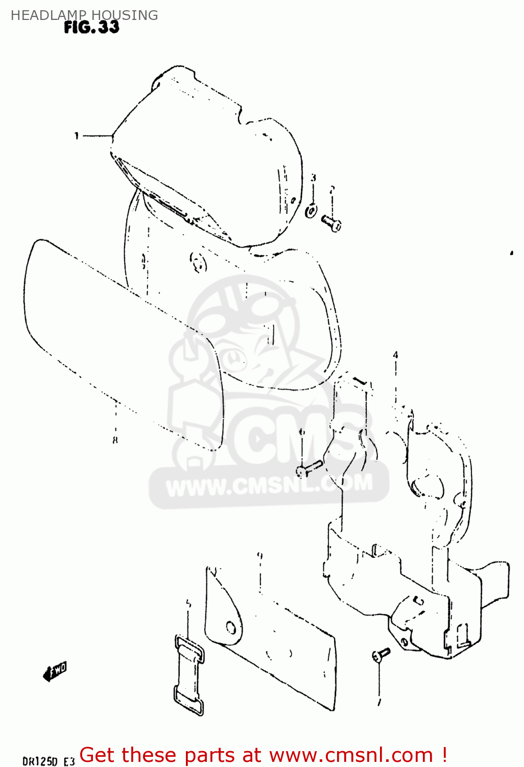 HEADLAMP HOUSING DR125 1982 (Z) USA (E03)