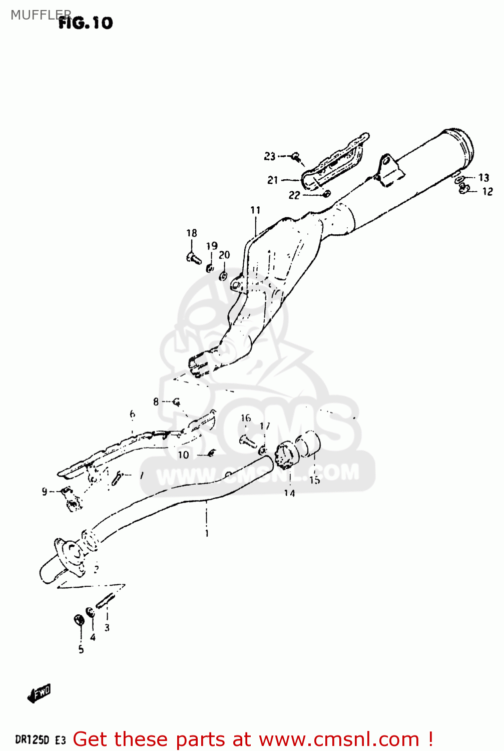 MUFFLER DR125 1982 (Z) USA (E03)