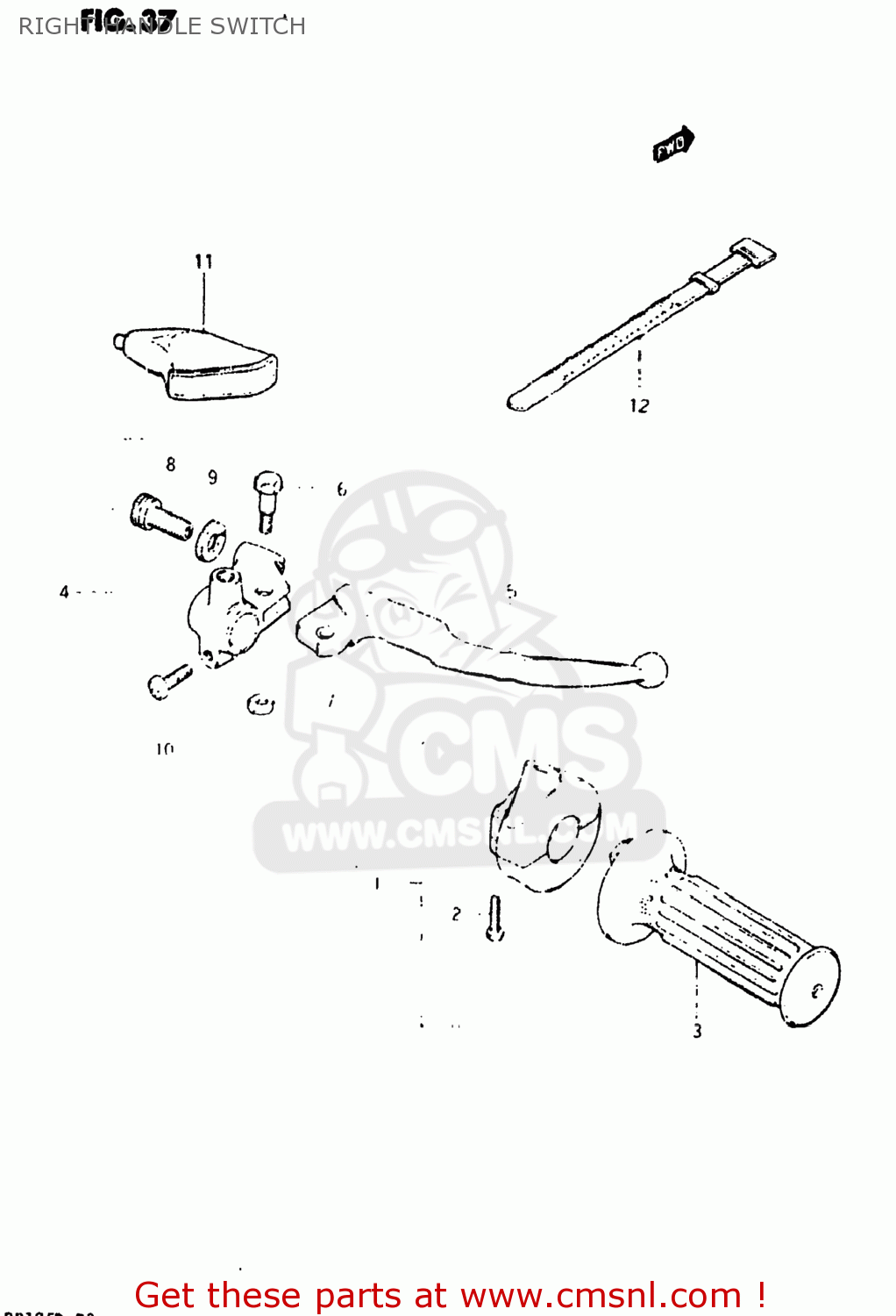 RIGHT HANDLE SWITCH DR125 1982 (Z) USA (E03)