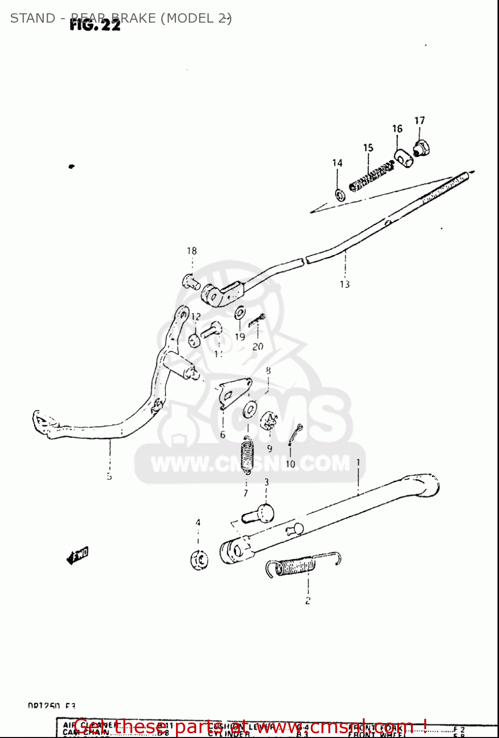 STAND - REAR BRAKE (MODEL 2) DR125 1982 (Z) USA (E03)