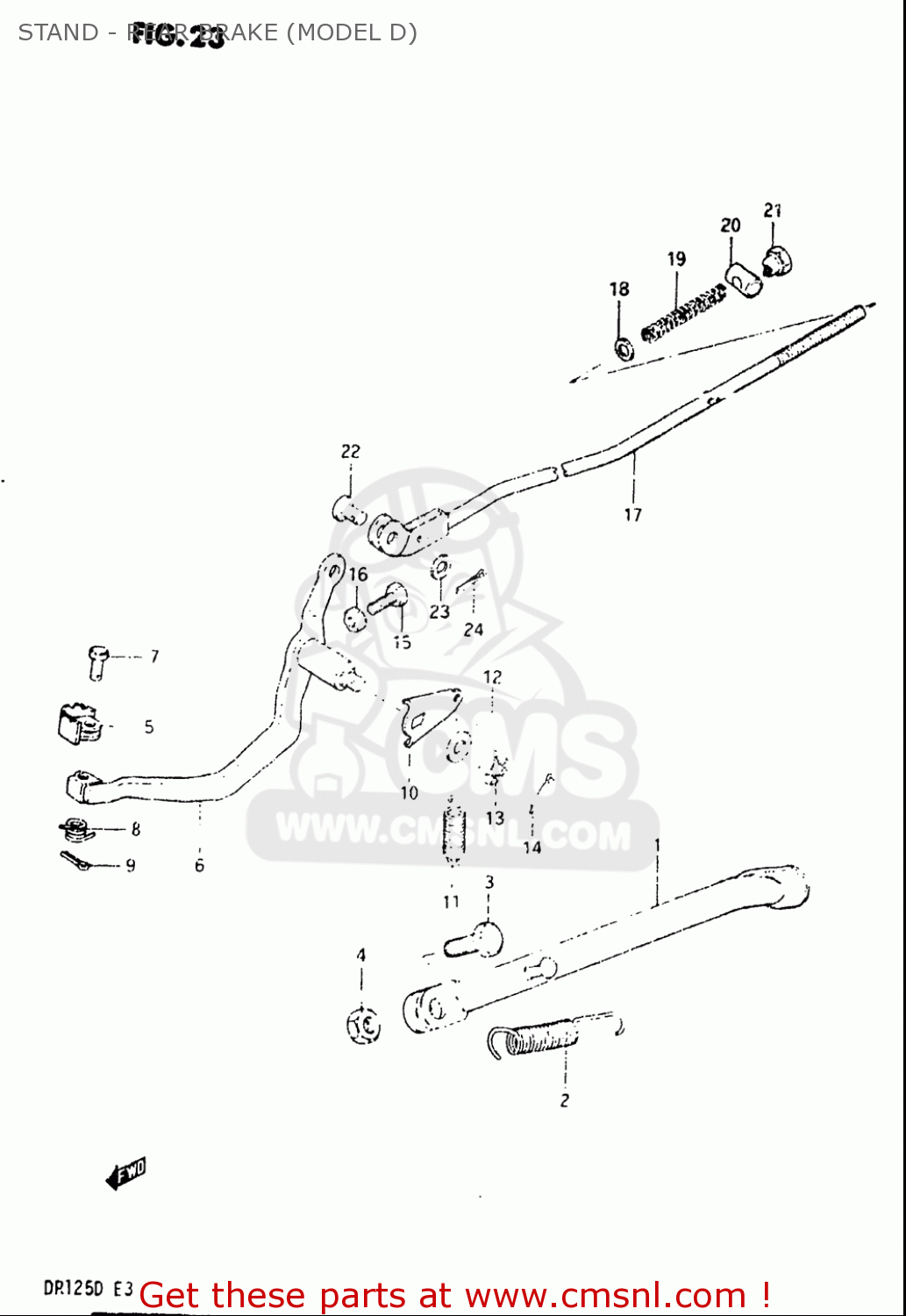STAND - REAR BRAKE (MODEL D) DR125 1982 (Z) USA (E03)