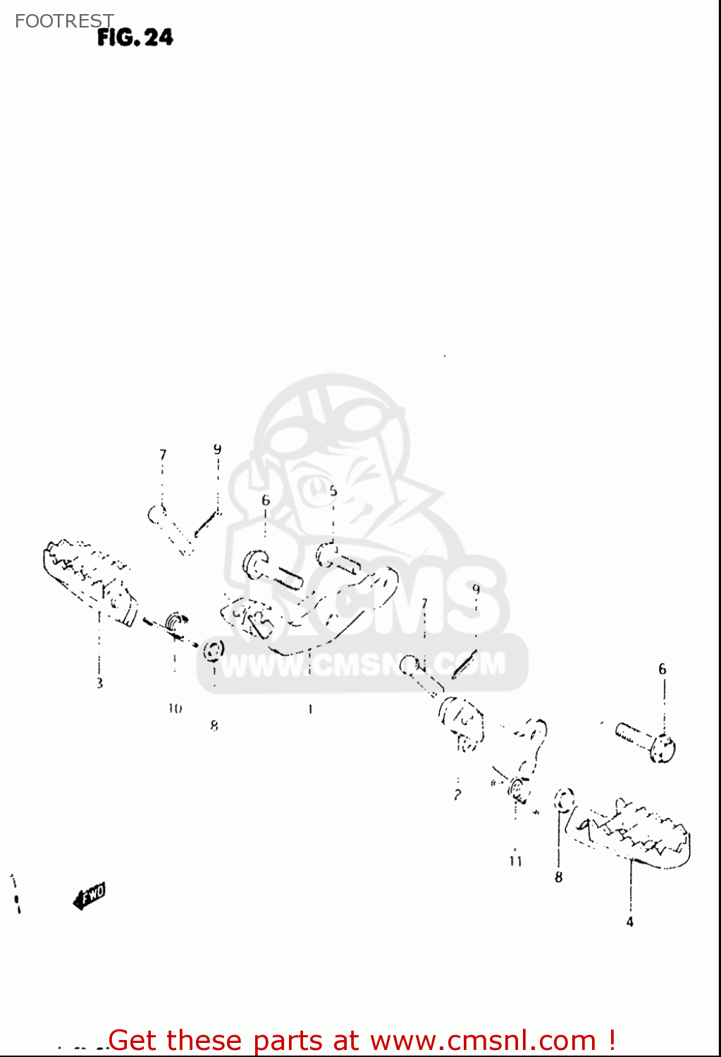 FOOTREST DR125 1982 (Z) USA (E03)