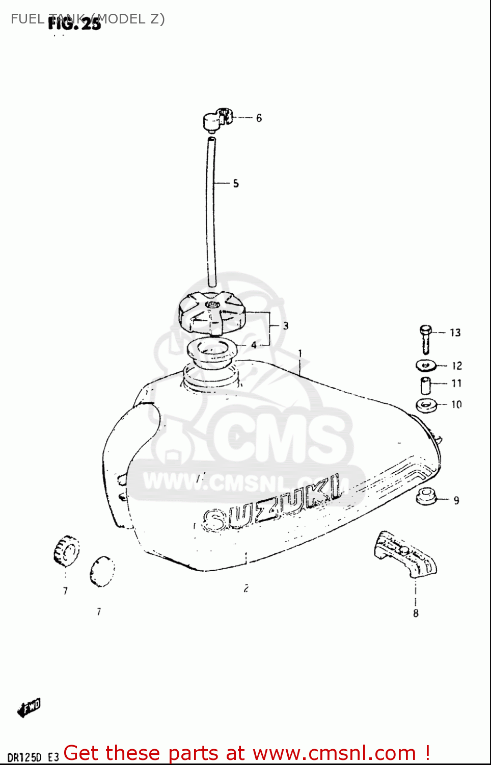 FUEL TANK (MODEL Z) DR125 1982 (Z) USA (E03)
