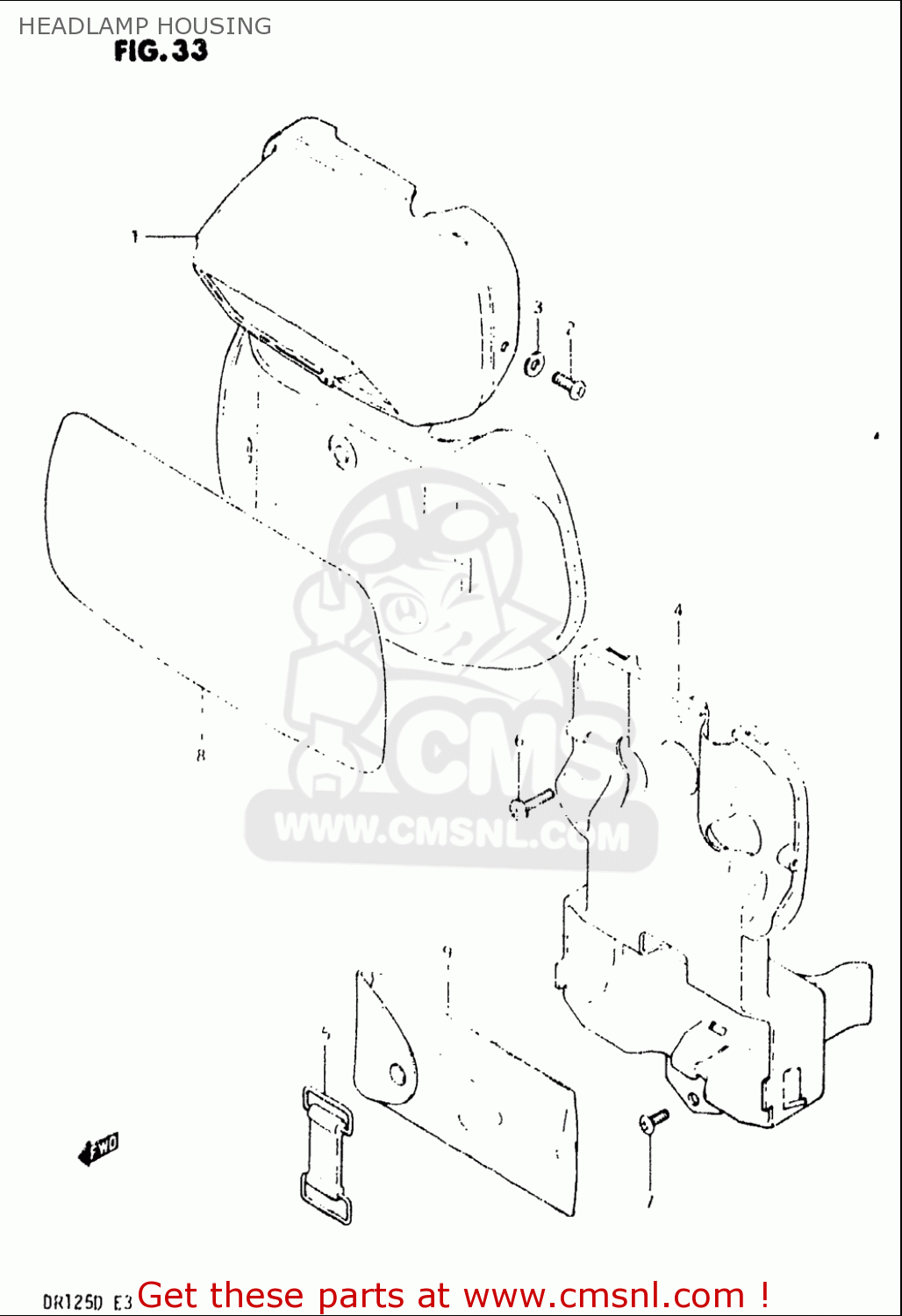 HEADLAMP HOUSING DR125 1982 (Z) USA (E03)