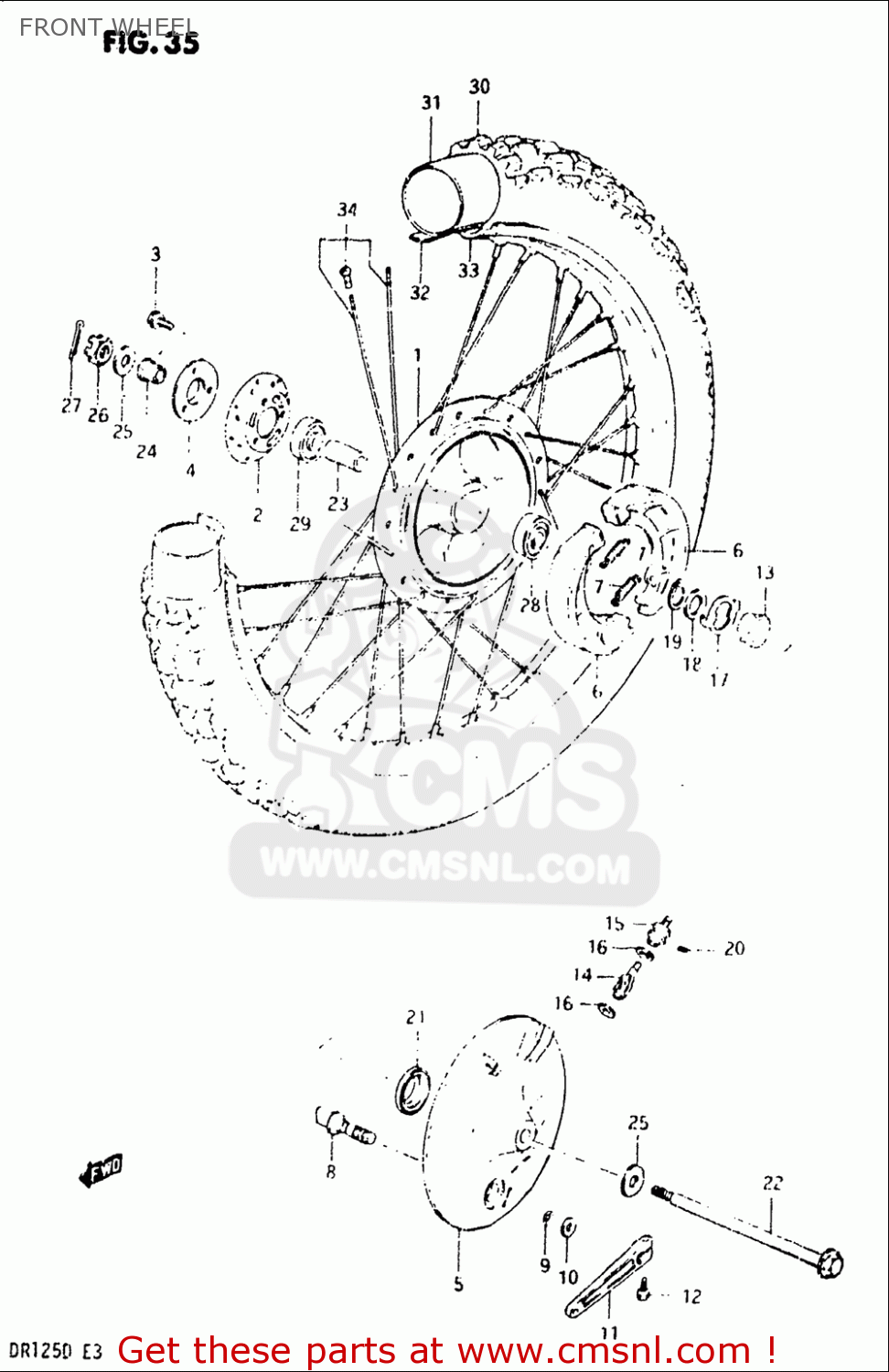 FRONT WHEEL DR125 1982 (Z) USA (E03)
