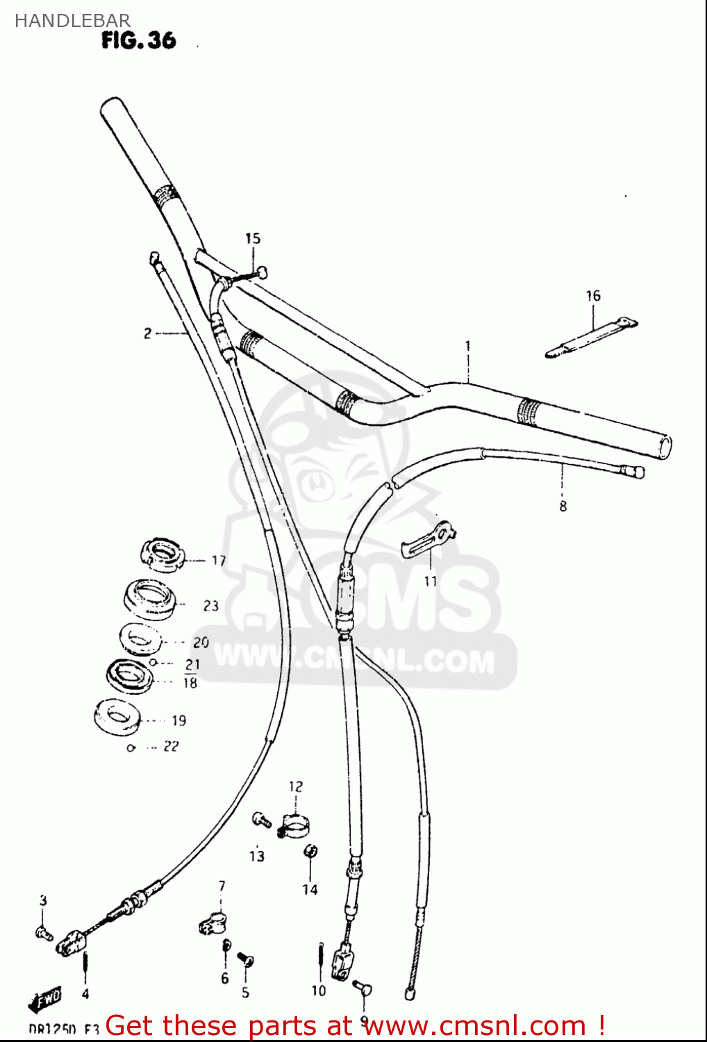 HANDLEBAR DR125 1982 (Z) USA (E03)