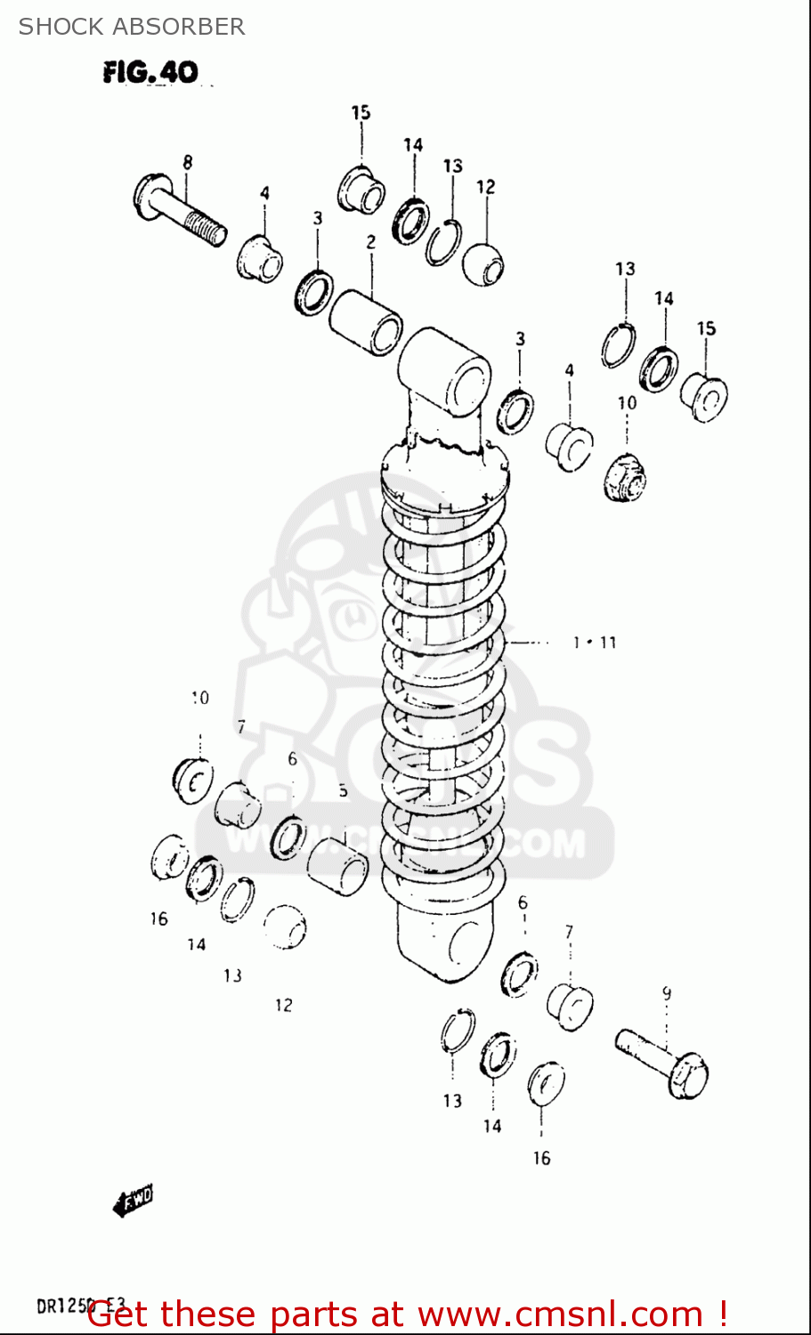 SHOCK ABSORBER DR125 1982 (Z) USA (E03)